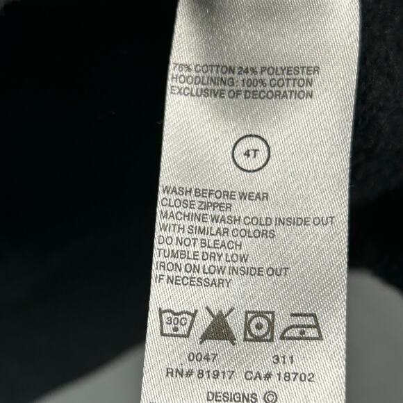 Jordan Zip Up Hoodie Kids Boys 4T Nike Sweatshirt Black Gold White Jumpman 23 - Picture 4 of 6